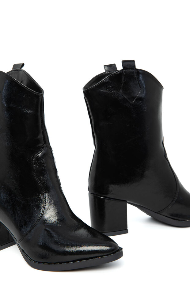 Siyah Mat Kadın Bot & Bootie 15615 - 2