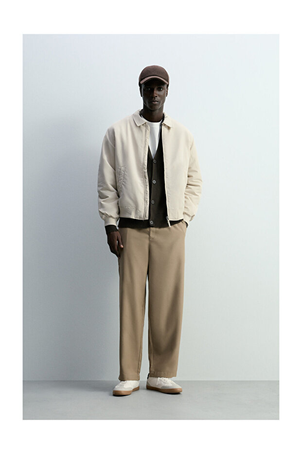 Męska kurtka z podszewką i kołnierzem koszulowym - 2