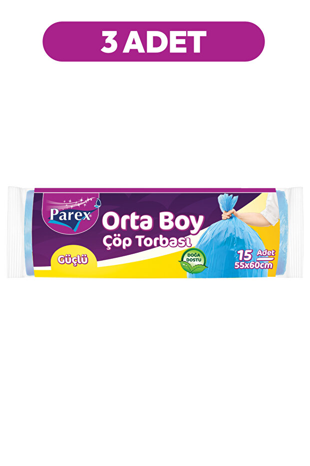 Güçlü Çöp Torbası Orta Boy 3 Adet - 1
