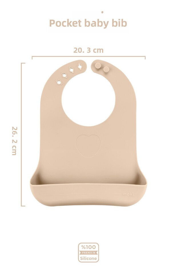 Silicone Bib Latte Beige - 2
