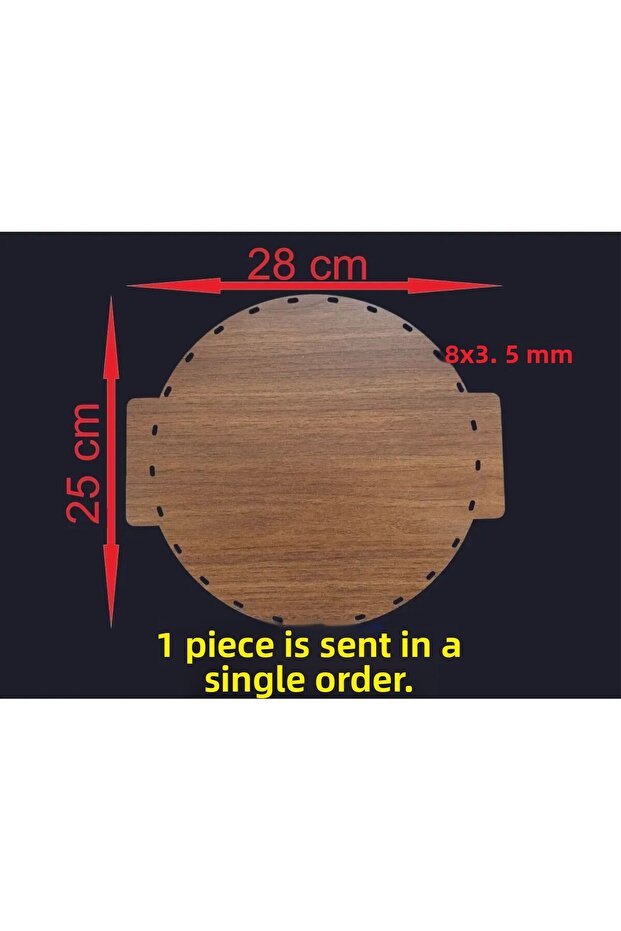 Walnut Handle 28X25 cm 1 Piece Raddan Bamboo Tray Knitting Plate Coaster Crochet Base Craft Basket Base
