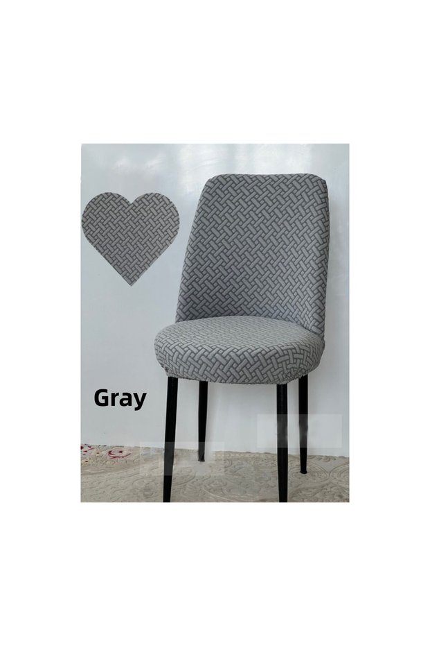 Brick Pattern Oval Chair Cover Lycra Flexible Washable Elastic Chair Cover (6 Pieces)