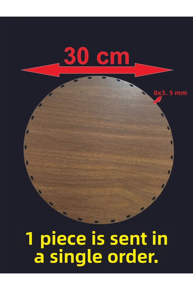 Wooden Walnut 30 cm 1 Pc Radda Bamboo Tray Knitting Plate Coaster Crochet Base Craft Basket Base