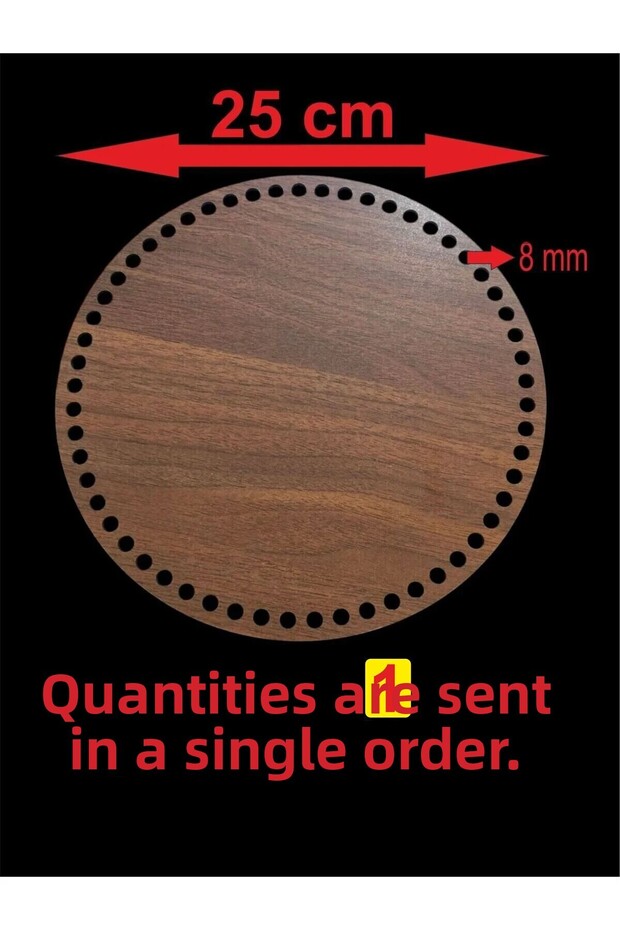 Wooden Walnut 25 cm 1 Piece Bamboo Tray Mesh Plate Supla Perforated Coaster Crochet Base Craft Basket Base