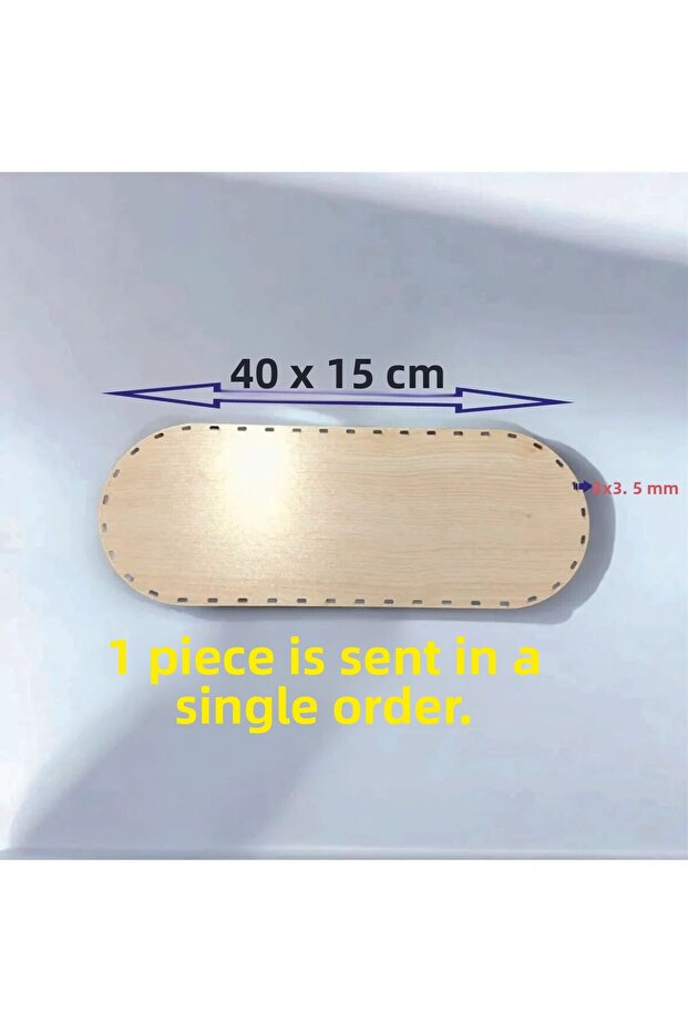 Wooden Cream 40X15 cm 1 Piece Raddan Bamboo Tray Knitting Plate Coaster Crochet Base Craft Basket Base
