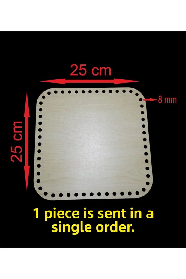 Wooden Square 25 cm 1 Piece Bamboo Tray Knitting Plate Subla Perforated Coaster Crochet Base Craft Basket Base