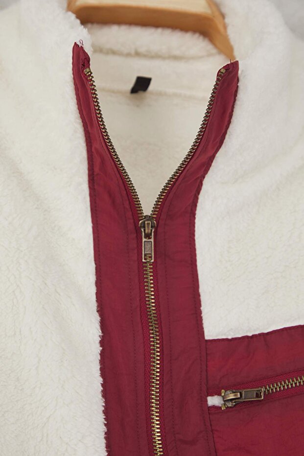 Ekru Peluş Örme Spor Ceket THMAW26SK00001 - 9