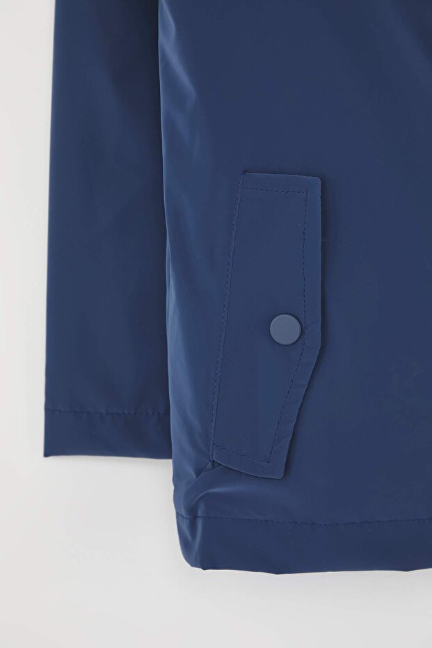 İndigo Düz/Basic Kapüşonlu Relaxed/Rahat Fit Unisex Çocuk Yağmurluk & Rüzgarlık TKDAW26YR00001 - 4