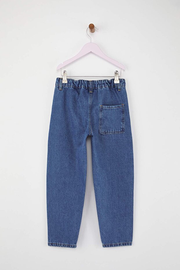 Mavi 100% Pamuk Kız Çocuk Mom Denim Jeans TKDAW26JE00010 - 5