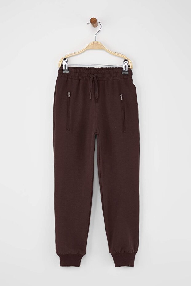 Indigo-Taş-Kahve-Antrasit 4'lü Beli Lastikli Jogger Örme Erkek Çocuk Okul Eşofman Alt TKDAW25EA00002 - 6