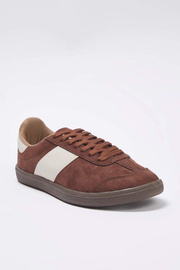 Kahverengi Süet Retro Bağcıklı Erkek Spor Ayakkabı TAKAW26SN00024 - 3