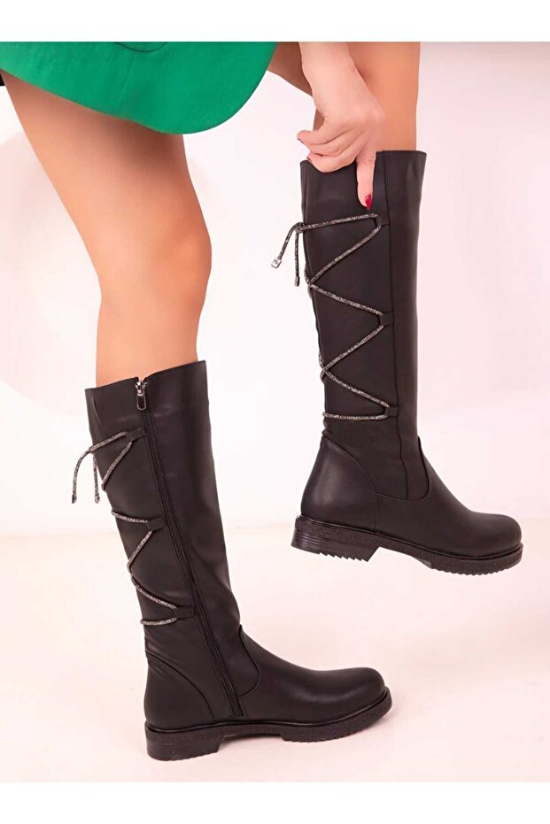 Black Women's Boots with Stone from Back to Back 1072000