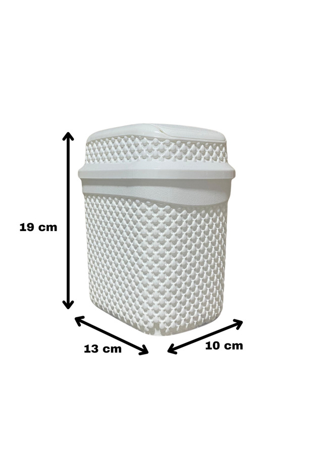 Mini Çöp Kovası Seti – Krem ve Gri Renk Masaüstü Pratik Çöp Kutusu 2 Litre - 1
