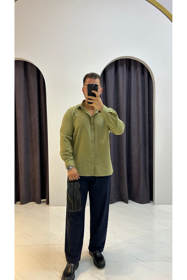 Oversize Krinkıl Gömlek - 4