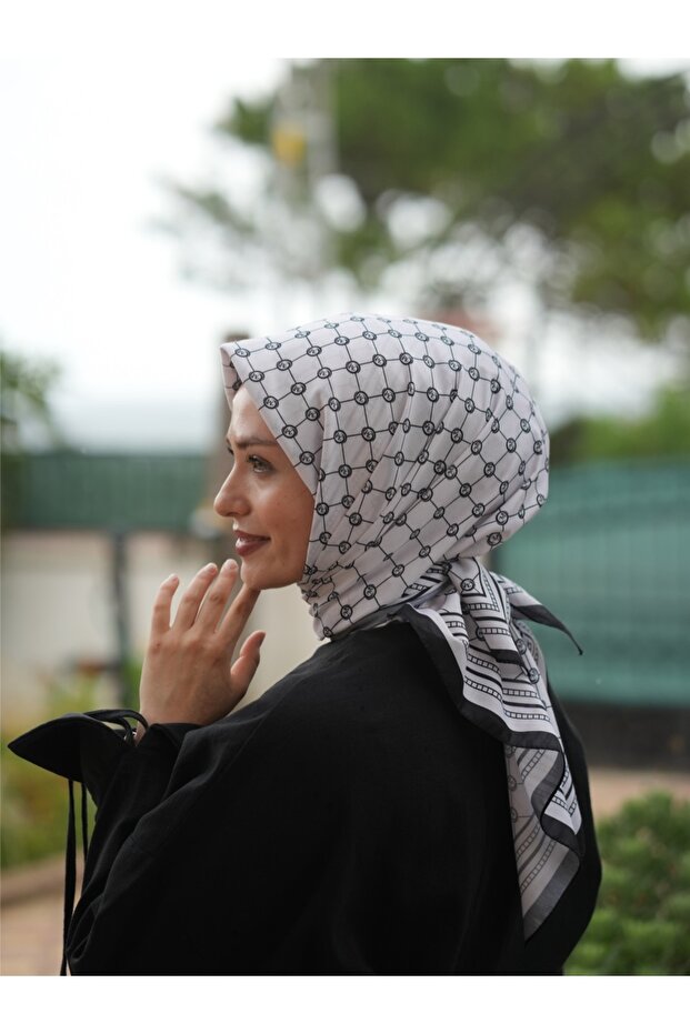 MONOGRAM PAMUKLU SOFT EŞARP - 1