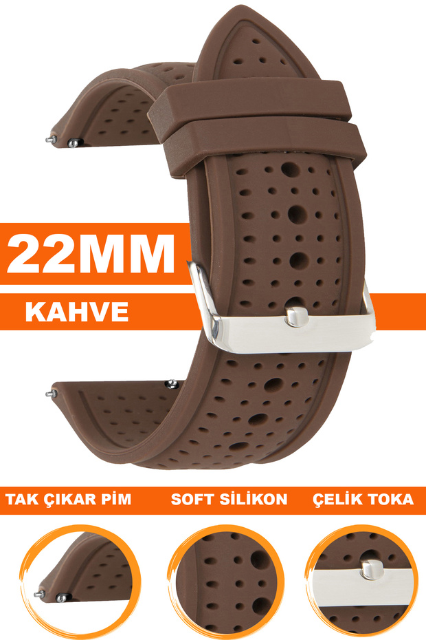 22mm Silicone Watch Band Strap Compatible with Fossil-Welder-Casio-Seiko-Omega-Armani Watch 22S26B
