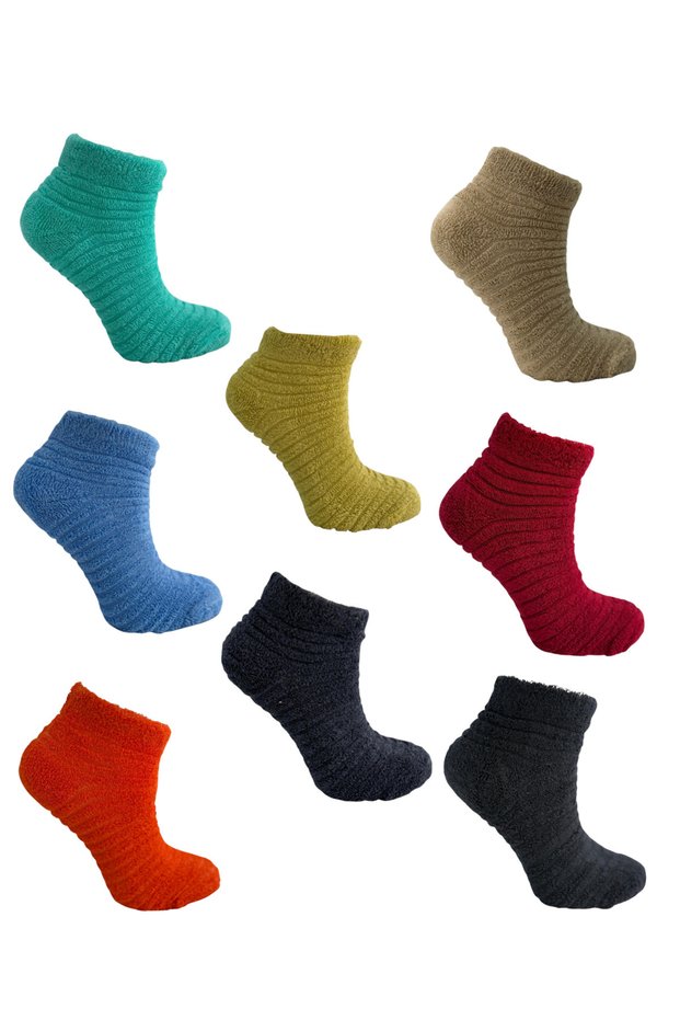 5-Piece Technical Pattern Reverse Towel Women's Socks