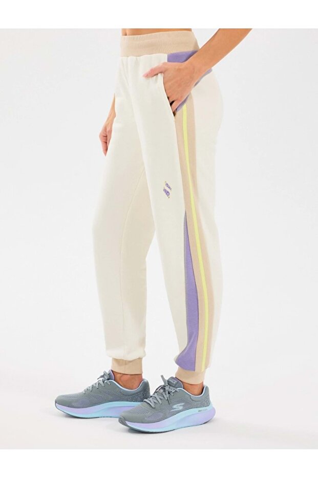 W Diagonal Lw Fleece Jogger Sweatpant S2510048 Kadın Eşofman Altı BEJ - 5