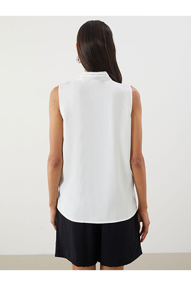Regular Fit Taşlı Kadın Gömlek - 5