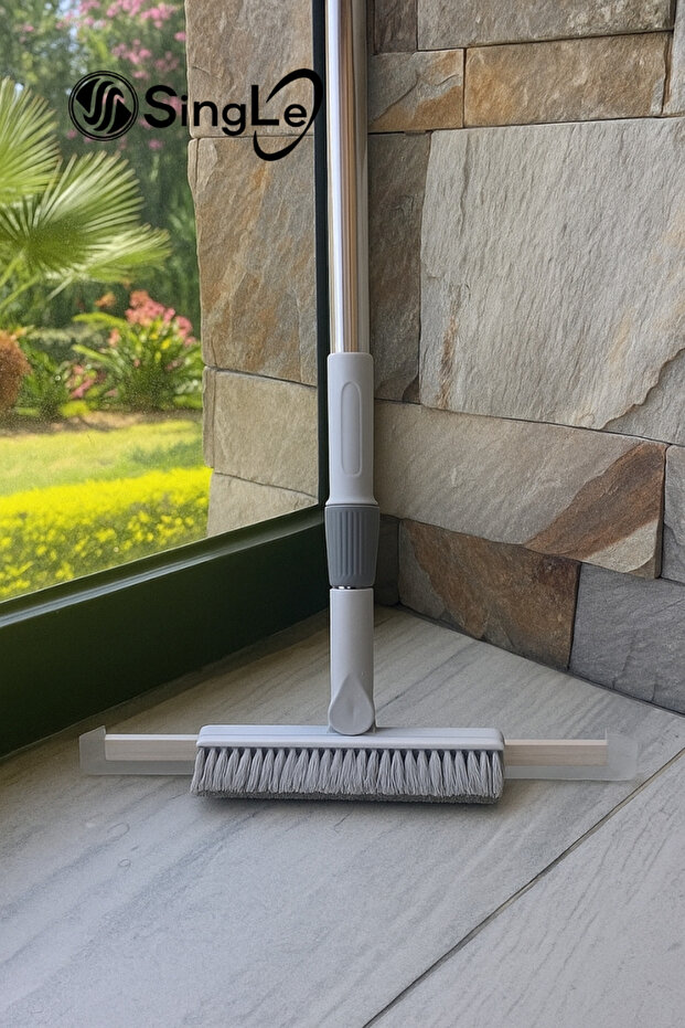 Floor Drawstring Brush Mop Magic Clean Sweeper Silicone Squeegee Lint Free - 1