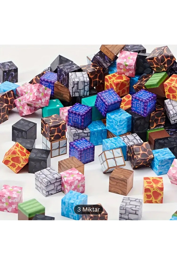 Minecraft Temalı Random Manyetik Blok Seti – Hayalindeki Dünyayı Inşa Et! - 3