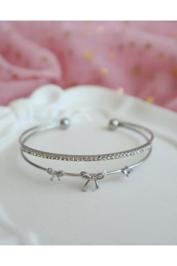 Pink Zircon Stone Vip Steel Bracelet Gema Butterfly Heart Bow Star Figured Bracelet Gift