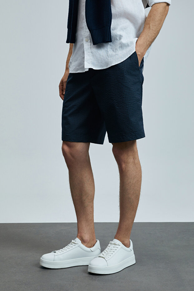 Cosmo Spor Erkek Chino Şort Slim Fit Lacivert - 3
