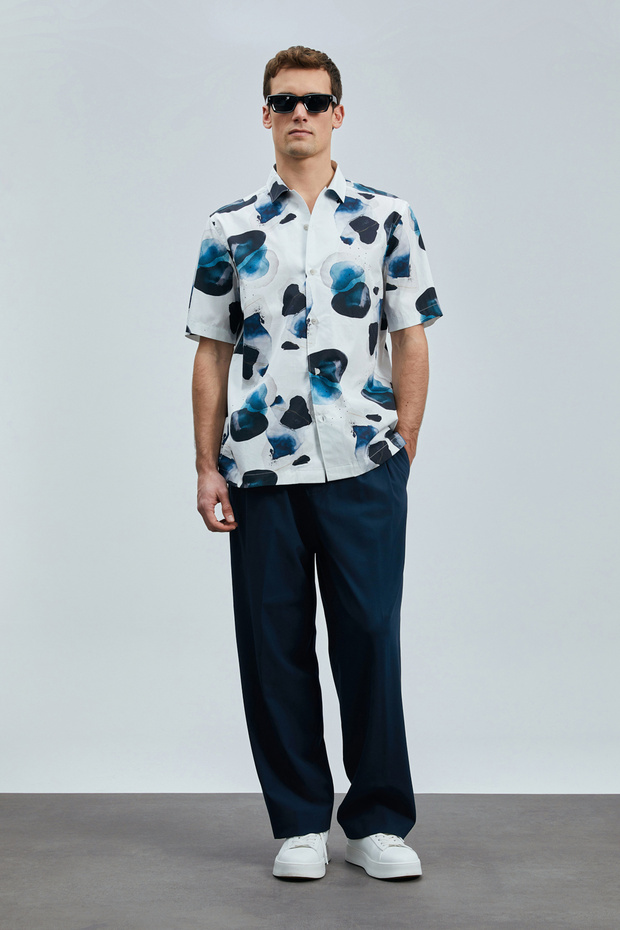 Jereno Чоловіча сорочка Basic Regular Fit Екрю - 5