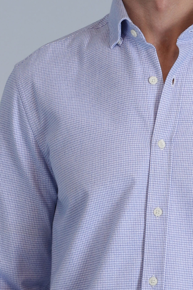 Frederik Erkek Basic Gömlek Slim Fit Açık Mavi - 3