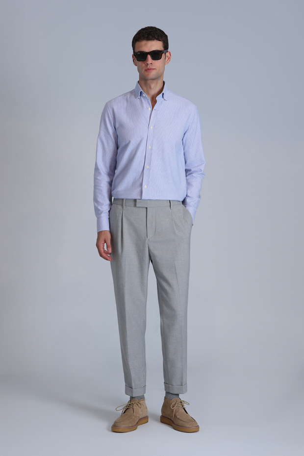 Frederik Erkek Basic Gömlek Slim Fit Açık Mavi - 2