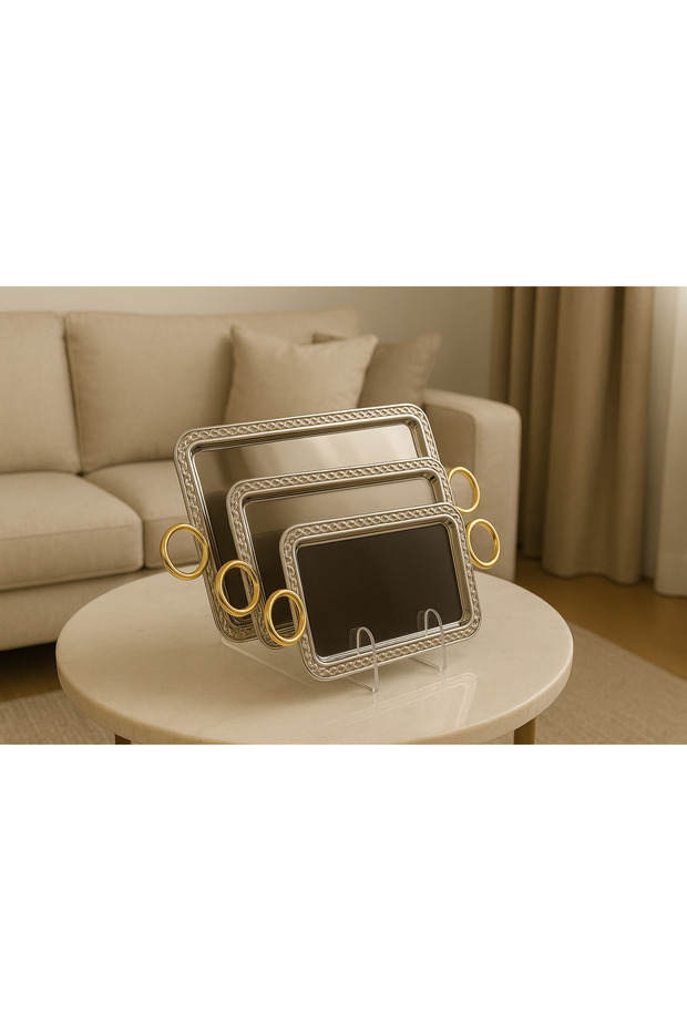 طقم صواني تقديم - 3 قطع - 2