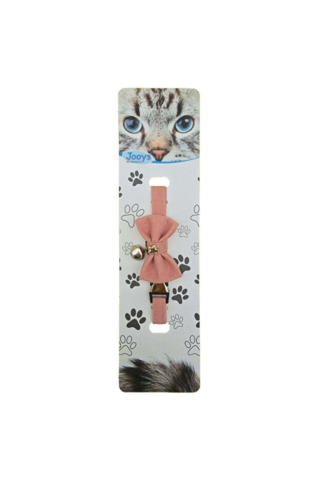 Velvet Bell Bow Tie Cat Collar Powder