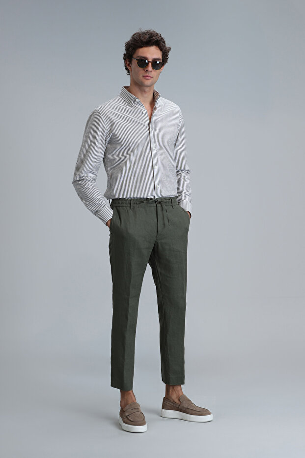 Warm Erkek Basic Gömlek Regular Fit Yeşil - 4