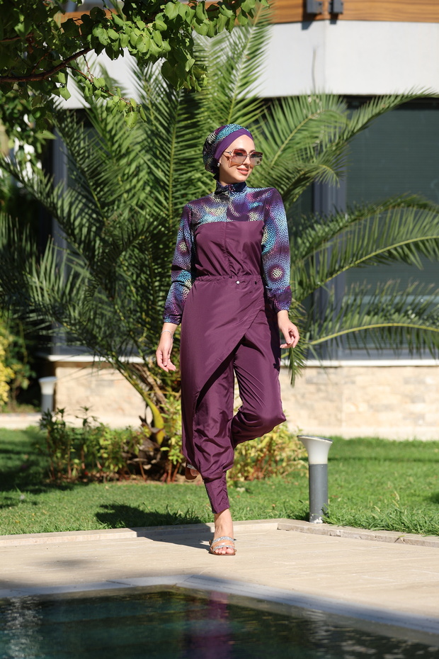 Beaded Model Allerli Design Hijab Jumpsuit Swimsuit