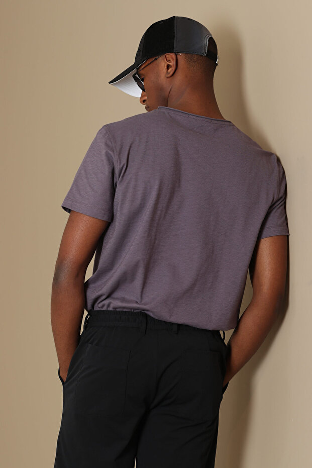 Junya Erkek Basic Tişört Mürdüm - 6