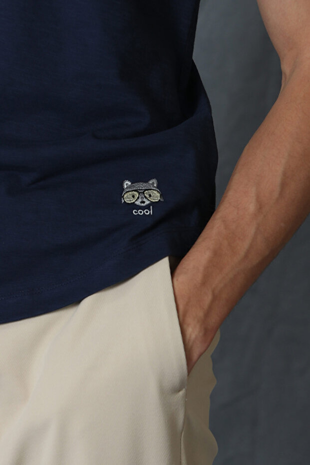 Junya Erkek Basic Tişört Lacivert - 3