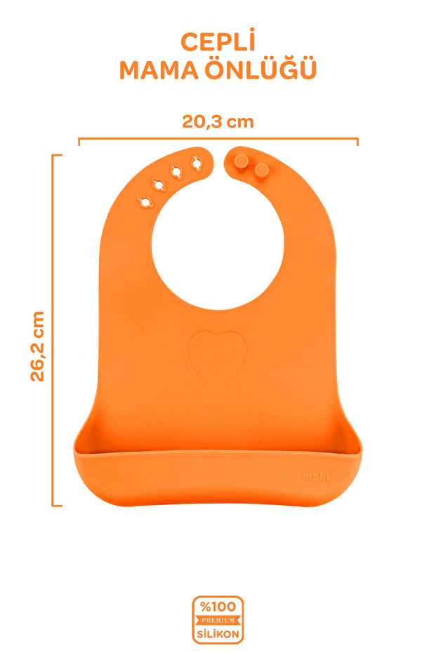 Silikon Mama Önlüğü Sunset Turuncu - 2