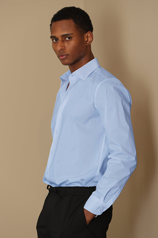 Austın Erkek Klasik Gömlek Slim Fit Mavi - 2