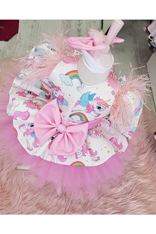 Kız Çocuk Pembe My Little Pony Unicorn Tüllü Elbise - 5