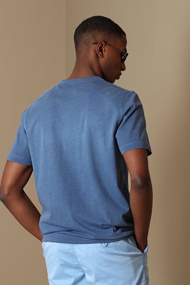 Sarder Erkek Basic Tişört İndigo - 6