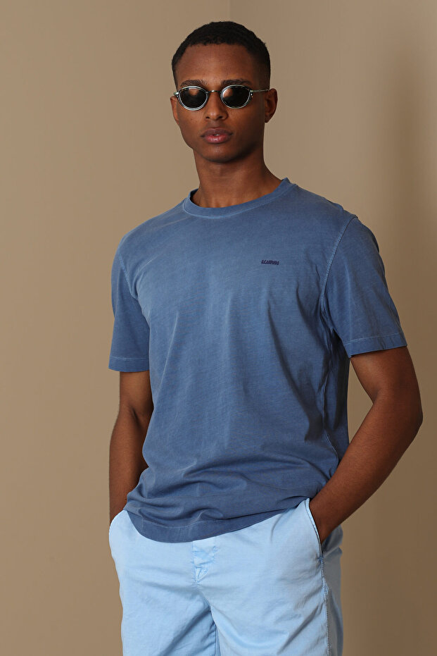 Sarder Erkek Basic Tişört İndigo - 2