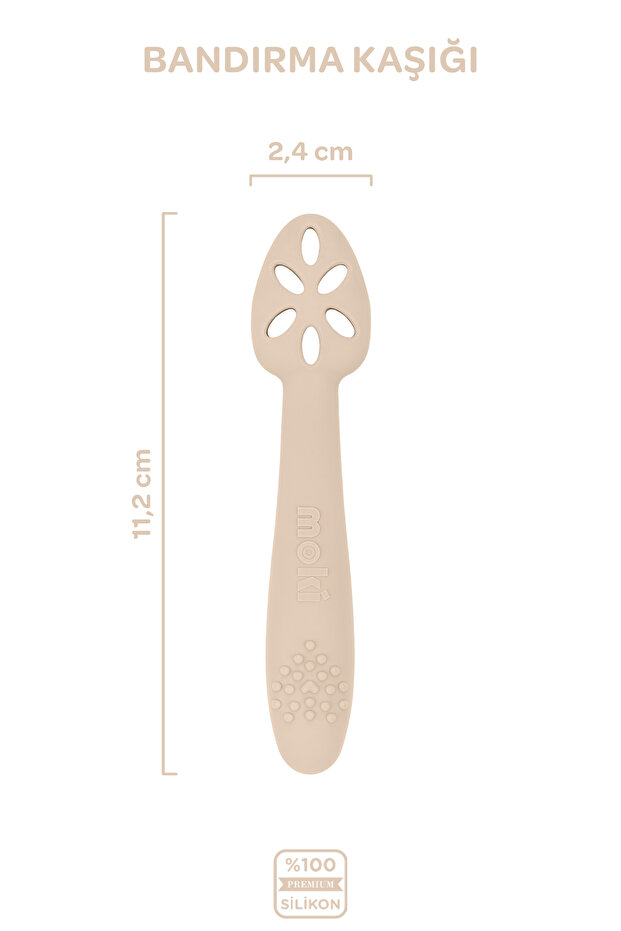 Silikon Alıştırma Kaşığı Latte Bej - 2