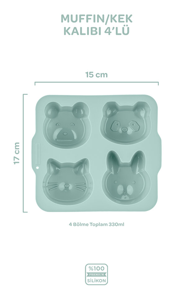 Silikon Muffin Kek Kalıbı Spring Yeşil - 2