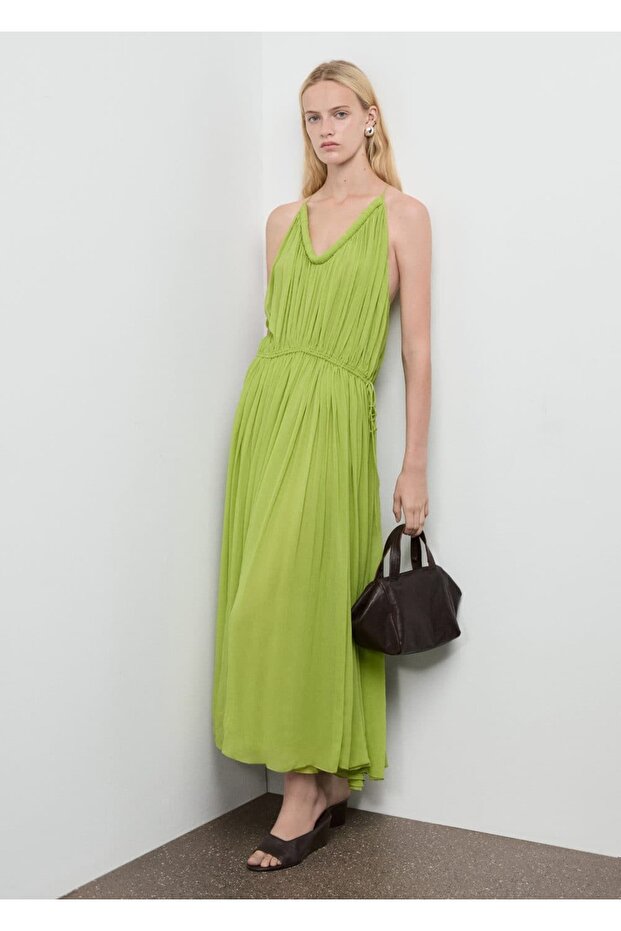 Oversize pileli elbise - 2