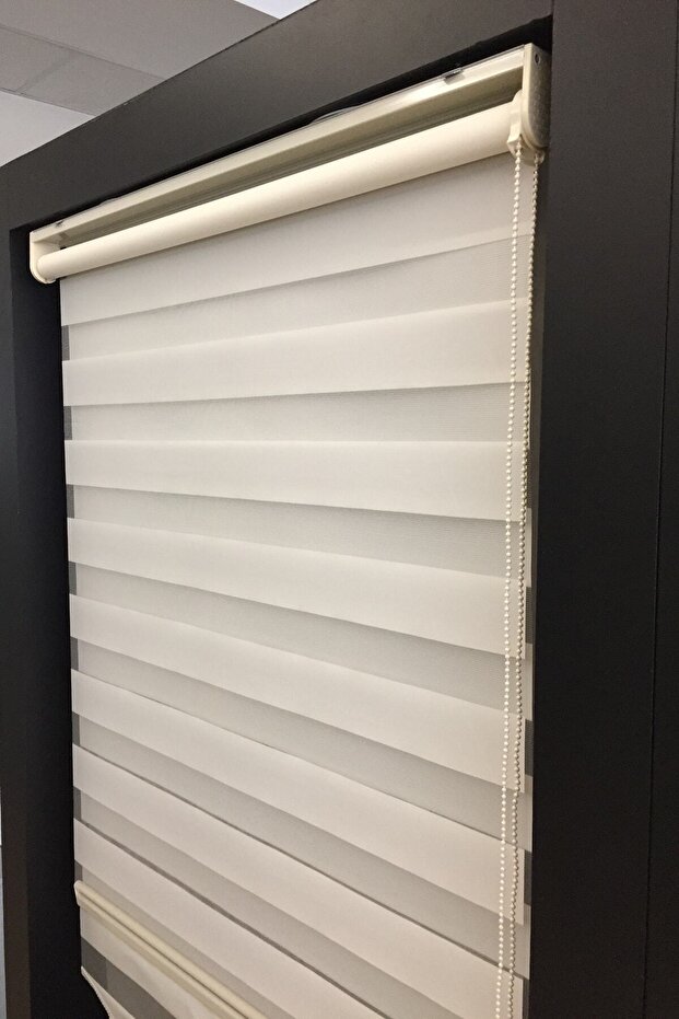 Stor Zebra Perde Krem Etek Modelli - 8