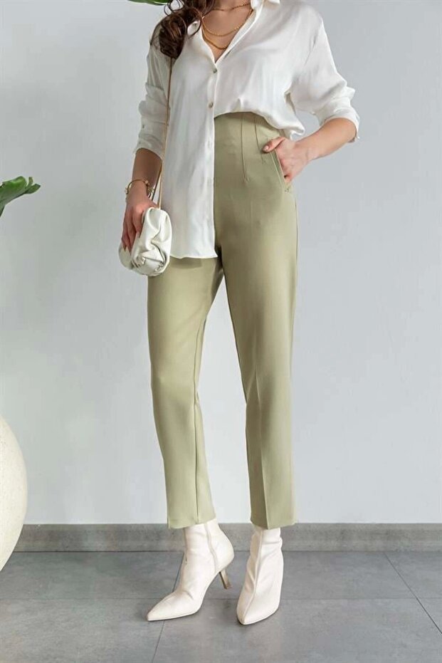 Flatolu Pantolon - Yeşil - 3