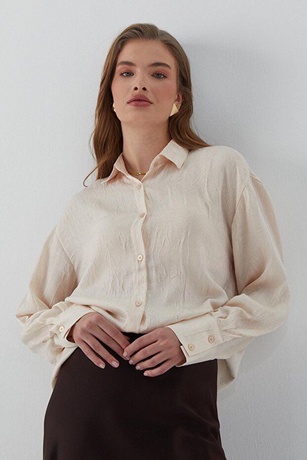 Krinkıl Gömlek Bej - 2