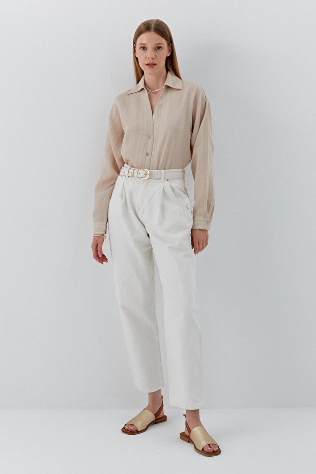 Viskon Gömlek Bej - 4