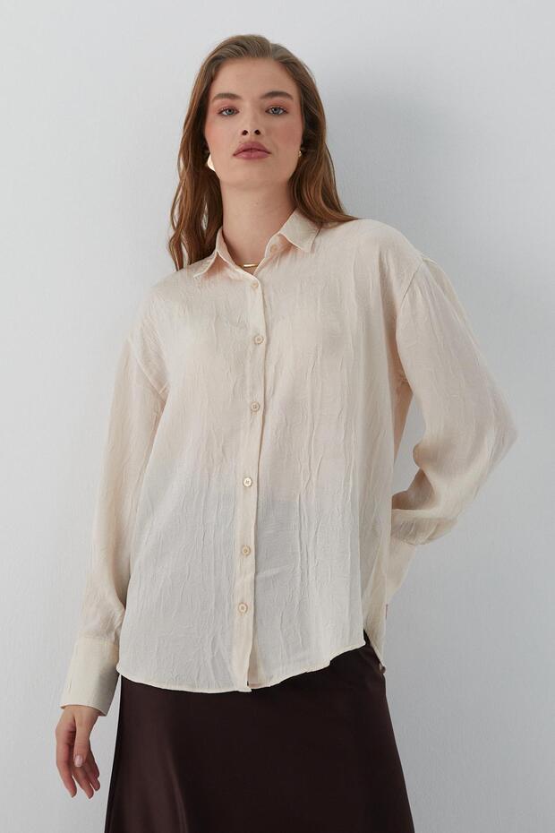 Krinkıl Gömlek Bej - 1