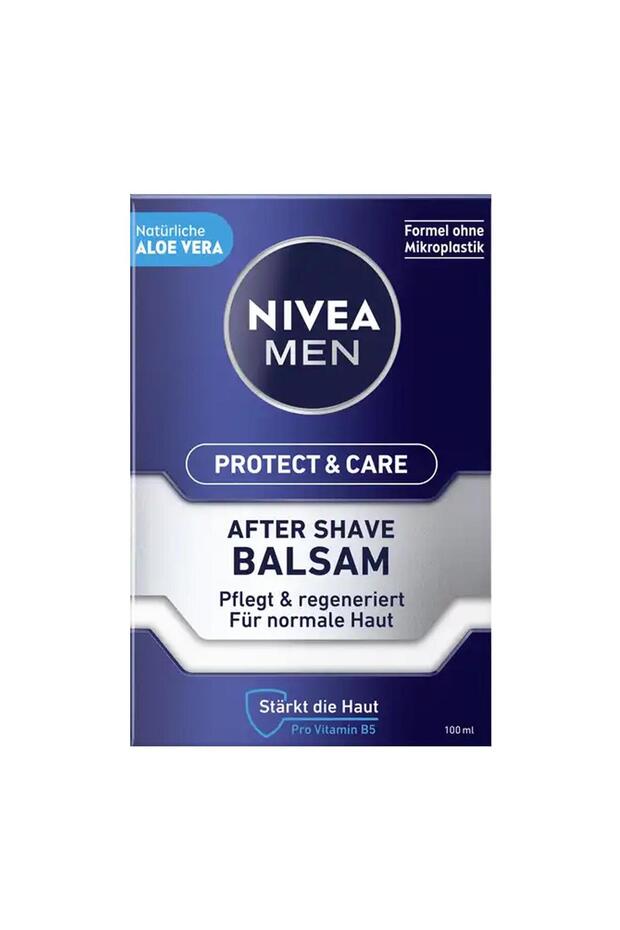 NIVEA MEN Erkek Tıraş Sonrası Balsam Protect&Care 100ml, Tahriş Önleyici, Rahatlatıcı, Koruyucu, Onarıcı